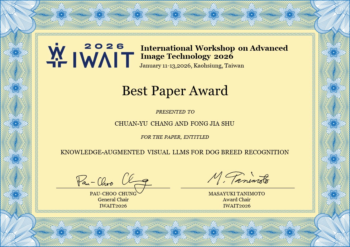 Chuan-Yu Chang_Best Paper Award Certificates of IWAIT